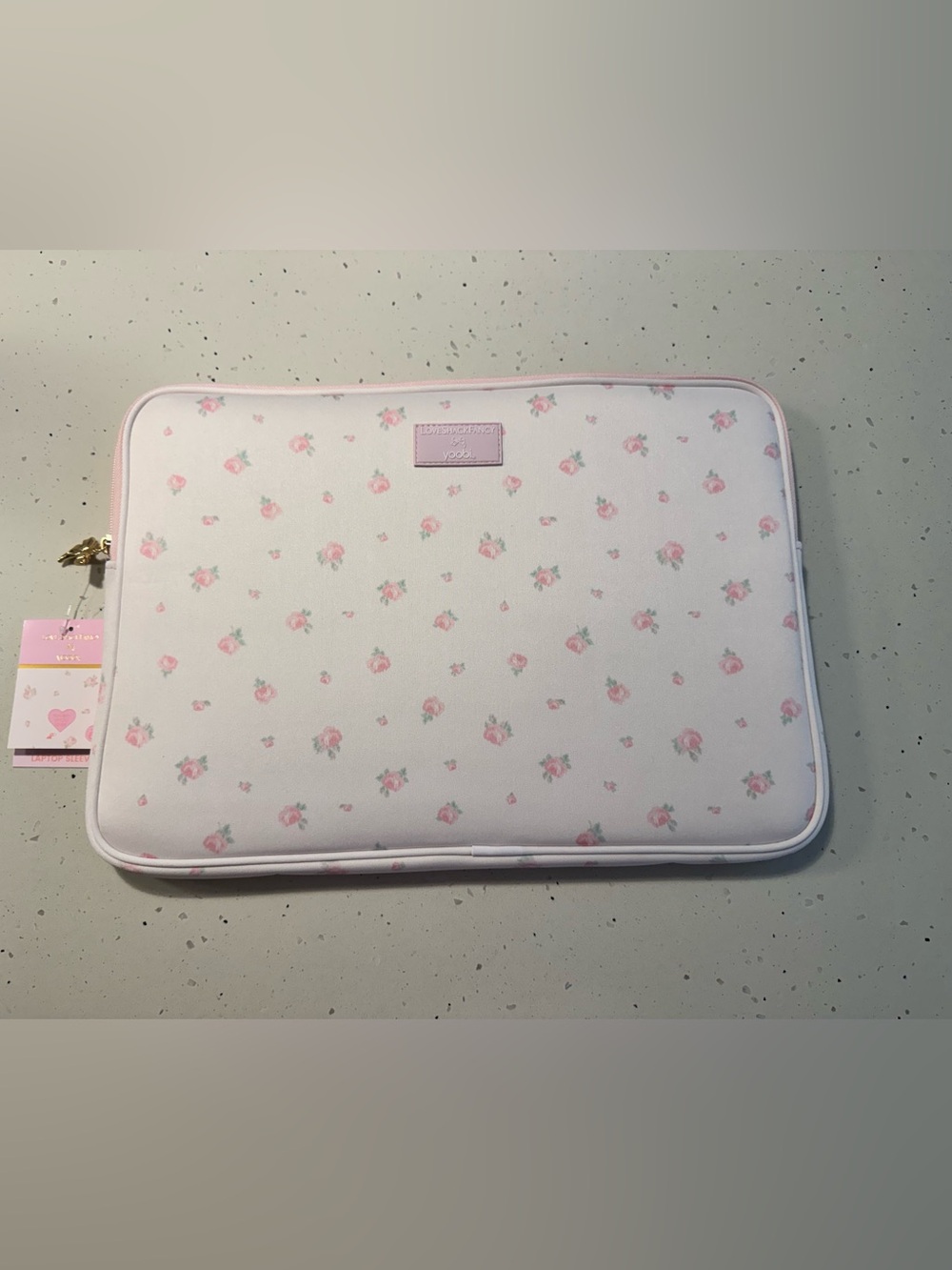 LoveShackFancy x Yoobi Pink Floral Laptop Sleeve - Blooming Heirloom